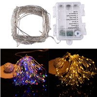 New 10m 100led 8 modes Battery powered Copper wire LED String Light Christmas Light for Wedding Party Holiday Decoration Garland