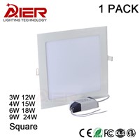 Square LED panel downlight 3W 4W 6W 9W 12W 15W 18W 24W Ceiling Recessed Slim Ultra Thin Design LED Panel Light for Indoor 2017