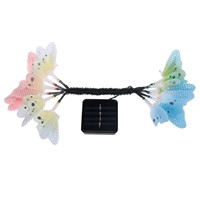 New 12 Led Solar Powered Butterfly Fiber Optic Fairy String Waterproof Christmas Outdoor Garden Holiday Lights