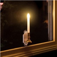 2pcs/lot Solar LED Flameless Window Candle Light Creative Power Lamp Night Lights Christmas Decorative Lighting