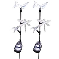 1pc/ 2pcs LED Butterfly Dragonfly Hummingbird Lawn Lamp Solar Power Outdoor Garden Party Christmas Decor Lights ALI88