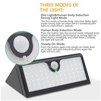 Solar Lights 71LEDs 3-in-1 Bright Security Motion Sensor Outdoor Solar Lamp 3 Modes Garden Patio Wall Pathway Street Lights