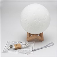 Mayitr Rechargeable 3D Print Moon Lamp NightLight USB LED Table Desk Moonlight for Birthday Gift Bedroom Home Decor