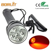 BORUIT 80m Underwater 5x XPE LED Red Diving Flashlight 620nm Scuba Torch Video Picture Photographing Light For Fishing Flashlamp