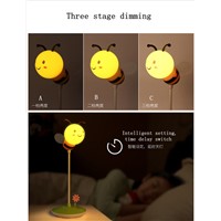 Jiaderui Led Night Lamps USB Charging Timing Touch Dimmable Creative Cartoon Bee Desk Lamp Children Bedside Night Lighting Lamps