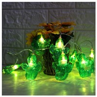 Cactus LED String Light Warm White 10 Leds Fairy Light Holiday Light for Party Christmas Wedding Decoration Battery Operated