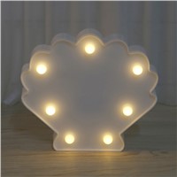 3D Marquee Shell Lamp With 7 LED Battery Operated Table Light  t22