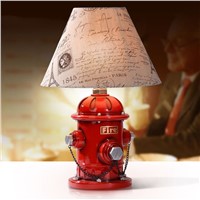 decorative table lamp bedroom bedside lamp fire hydrant creative of American living room lamp red lighing desk lamps ZA9921