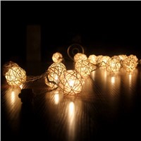 4.5m 20 3cm Wicker Rattan Ball Socket String Light Christmas Lamp Party 8 Mode L15