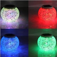 Novel Mosaic Glass Glass Ball Solar Powered Garden Lights Outdoor Colorful Waterproof Light Yard Balcony Lamps Party Decoration