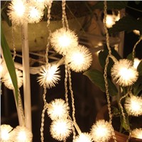 2.2M 20 LEDS Christmas Hair ball String Lights Battery Box holiday Lamp Party Decoration Curtain String Light