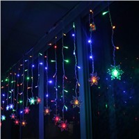 3.5m Waterproof 96LED Stripe Snowflake Pendant Fairy Light for Xmas Garland Party Wedding New Year Decoration Outdoor Lighting