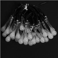 30 LED Solar Powered Water Drop String Lights LED Fairy Light Wedding Christmas Lighting Party Festival Outdoor Indoor Decor
