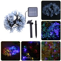 50 LED Peach Shape Light String Solar Fairy String Lights Outdoor Colorful Party Holiday lights Christmas Tree Decoration