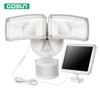 GOSUN Led Solar Motion Flood Light Waterproof IP44 2-Head Outdoor &amp;amp;amp; Indoor Security Lights 39FT 950LM 5000K Garden Floodlight