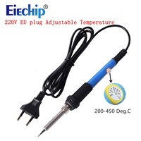 Electric Soldering Iron Kit 60W 220V Temperature Adjustable Welding Tools with 5 Tips Solder Wire Iron Stand Tweezers EU Plug