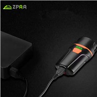 ZPAA USB Rechargeable Portable Torch Bicycle Front Light Cycling Bike Flashlight 6 Modes Lighting Waterproof Bicycle Flash Light