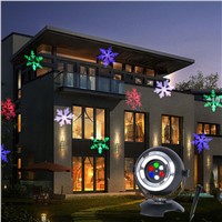 EU PlugLED Lawn Lamp Dynamic Snowflake Film Projector Light for Festival Christmas Holloween Party Garden Outdoor Decor