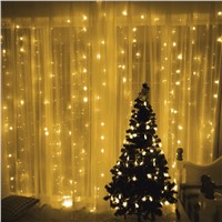 6x3m 600 LED Indoor Outdoor Curtain Fairy String Light Garlands Xmas Wedding Party US Plug/EU Plug