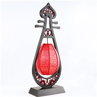 Chinese style wood desk lamp bedside bedroom living room study wedding classic desk lamps red table light ZA915156