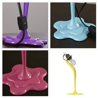 SOLLED Creative Spilling Paint Bucket Table Lamp Bedroom Desk Light Home Decoration TH