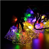 Solar Power 20LED 4.8m Bell Bulb String Lights Waterproof Lamp decor for Xmas new year party