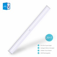 56LEDs Rechargeable PIR Motion Sensor LED Night Light Lamp For Hallway Pathway Staircase Magnetic Strip light LED Wall light