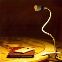 Flexible Gooseneck Table Lamp Eye-Caring Night Light LED Desk Lamp Sturdy Clip 4 Brightness Levels USB Powered Warm Light