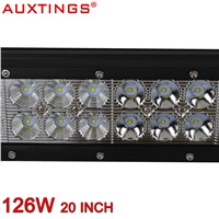Auxtings 20inch 126w dual rows IP67 waterproof CE RoHS straight LED work light bar offroad