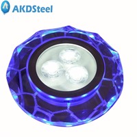 AKDSteel 220V 3LED Round Crystal Ceiling Light Bull Eye Lamp Track Light Downlight Spotlight with Side Light for Modern Home