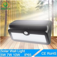 GreenEye Waterproof LED Solar Light 5W 7W 10W 2835 SMD ip65 Solar Power Outdoor Solar lamps PIR Motion Sensor Wall Lamp 3.7V
