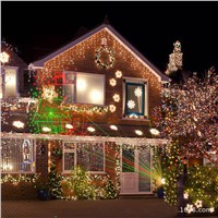 Christmas IP68 Outdoor Laser Stage Light Projector RG Waterproof Snowflake Xmas Tree Garden Lamp Decoration Show Lighting A842