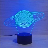 Solar System Mordel 3D Night Light LED Acrylic Stereo Vision 3D Lamp 7 Colors Changing USB Bedroom  Desk Table lamp