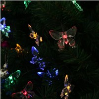 5M 30/50pcs LED Butterfly Shaped Solar String Lights Wedding Party New Year Decor Lamp Home Decoration Light Flasher Fairy Light