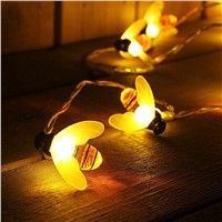 10/20 LED Battery Operated Bee Shaped String Lights Party Fairy Lights Decor Warm White PVC LED Wire Lights Fashion Style