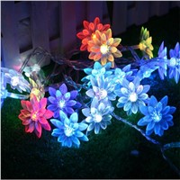 Fairy 2.5M 20 Lotus Flowers Led Lighting Strings Garland Light Christmas New year Wedding Holiday Party Home Decoration Lamp