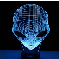 3D LED Night Light Other Planets People Head with 7 Colors Light for Home Decoration Lamp Amazing Visualization Optical Illusio