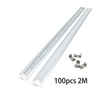 100pcs/lot Embedded strip 5730 smd DC12V LOW Voltoge safe 2m Hard strip rigid Leds bar light U Aluminium for kitchen cabinet