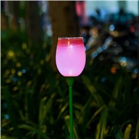 Kitop 4PC Solar LED light Tulip flower Waterproof Plastic Garden lamp underground landscape decoration for Lawn,Yard,Pathway