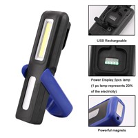 Eletorot LED Flashlight USB Charging Portable COB LED+XPE LED Torch Lantern Magnetic Work Lights Camping Lamp With Power Display