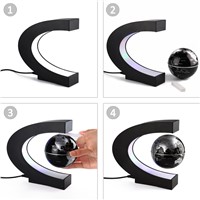 Novelty C Shape LED World Map Floating Globe Magnetic Levitation Light Antigravity Magic/Novel Lamp Birthday Home Dec Night lamp