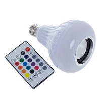 Wireless Bluetooth Speaker Bulb Light 12W LED RGB Smart Music Play Lamp Remote