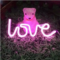New LOVE Led Neon Sign Neon Light Home Decor Wall Word Romantic Merry Decor Chistmas,Birthday party Room Decor Photography Prop