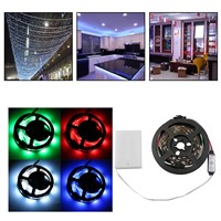 WS68 12 RGB 5050 SMD Flexible 5V LED Black Strip Lamps Light With Battery Box P15