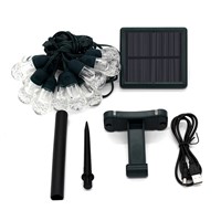 BEIAIDI Upgrade Globe Ball Solar LED String Light USB Rechargeable Christmas Fairy Light Garland Outdoor Garden Wedding Light