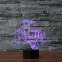 Tractor Shap 3D Night Light LED 7 Color Changing 3D Visual lamp LED USB or AA Batteries Desk Table Lamp For Kid&amp;amp;#39;s Gift Toy