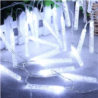 Solar Powered 20 LED Icicle Bubble Bar Picks Cone Lamp Strip Decorative String Light Wedding Christmas Party Garland Decoration