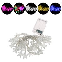 YAM 3.2m 30 LED IP65 Waterproof Stars Fairy String Light Battery Operated Xmas Party Decor White/Warm White/RGB/Blue/Pink