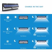 LED Solar Motion Sensor Lights, Waterproof Solar Energy Powered Security Light Outdoor Bright Light Lamp for Garden, Walkway