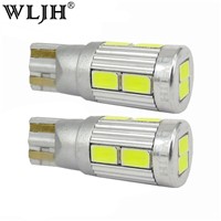 WLJH White 2pcs T10 W5W 5630 SMD Auto Car LED Lights Motorcycle Signal Lamp Dome Reading License Clearance Bulb Interior Light